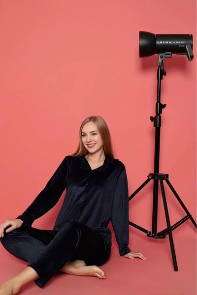 Sude Charme Women's Winter Shirt Collar Velvet Pajamas Set P301/515- 1 Piece