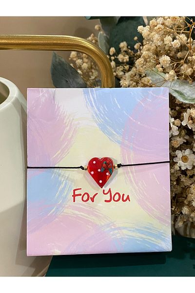 FAYRA ACCESSORIES Polka Dot Kokina Floral Heart Glass Murano Bracelet New Year Themed Christmas Bracelet