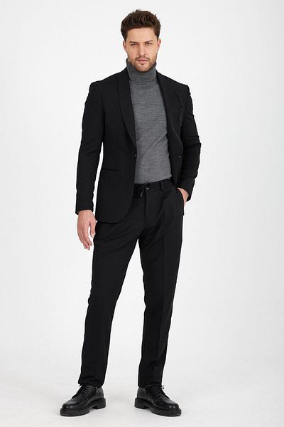 Savira Slimfit ανδρικό αθλητικό κοστούμι με σάλι γιακά drop 6 πλεκτό ύφασμα