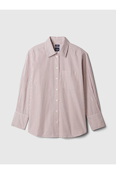 GAP Kadın Pembe Organik Pamuk Big Gömlek