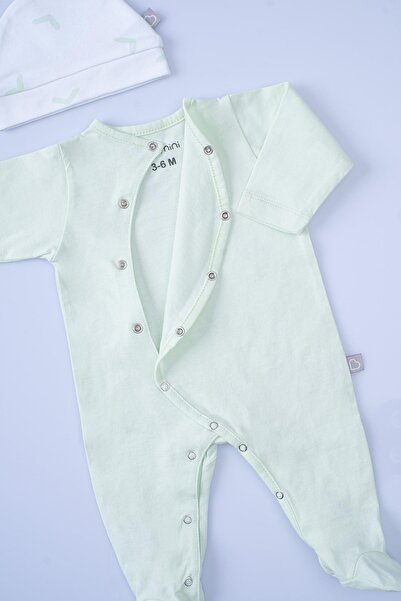 Boumini Baby Booties Jumpsuit Hat Set Mint