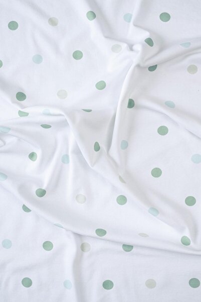 Boumini 80X100 cm Cotton Double Layer Baby Blanket Green Polka Dots