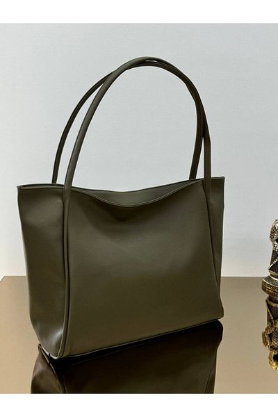ARTON Khaki Green Faux Leather Corded Casual Shoulder Bag