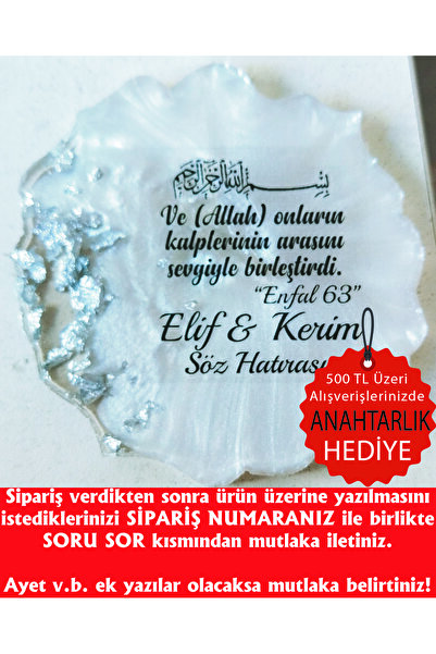 ErenAksesuar Epoksi Magnet 25 Adet Söz Nişan Nikah Kına Düğün Hediyeliği Kura...