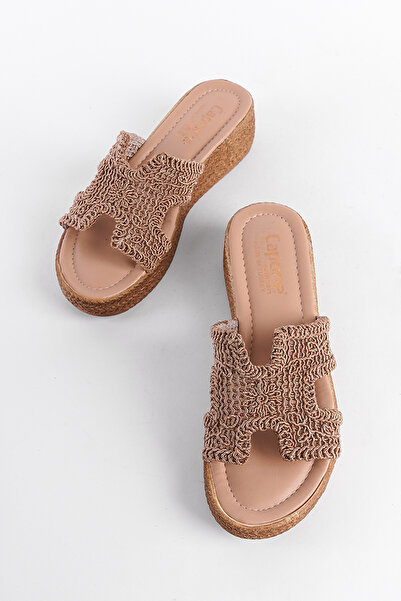 Capone Outfitters Dámské úpletové pantofle na klínovém podpatku