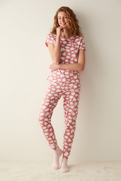 Penti Clouds Pink Pants Pajama Set