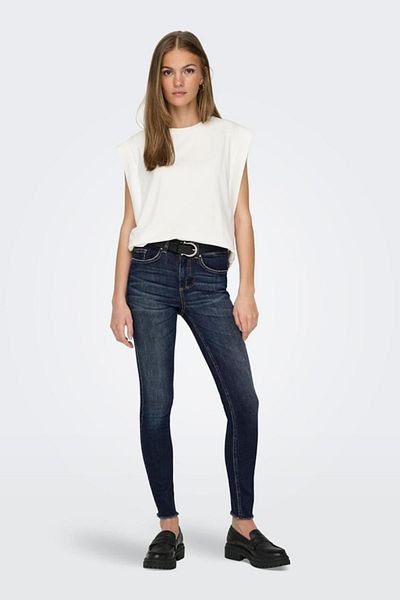 ONLY ONLBLUSH MID SK Ankle RW DNM Dot245 Noos أزرق داكن - 15326910