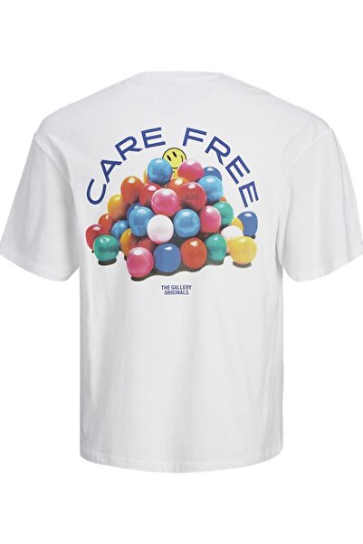 Jack & Jones JACK&JONES JORFRUTTI SS Crew Neck Tee - TG 12256926 Λευκό