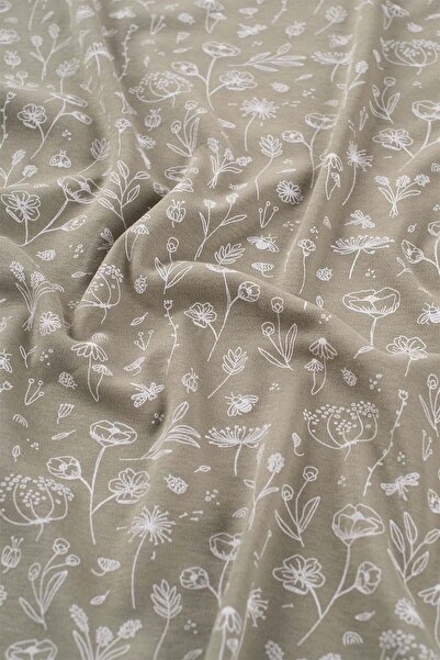 Boumini 80X80 cm 100% Cotton Double Layer Baby Blanket Spring Floral Khaki