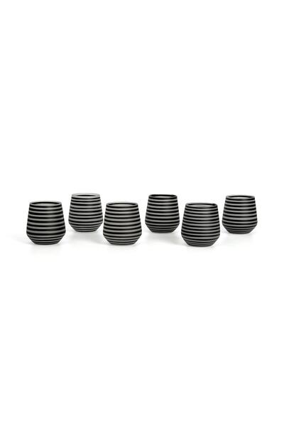Anadolia Modern Designed Striped 6-Piece Water Glass Set