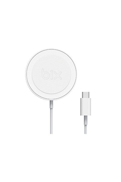 Bix BXMG15 15W Manyetik Kablosuz Şarj Cihazı Beyaz