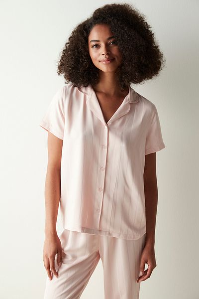 Penti Dusty Pink Satin Shirt Trousers Pajama Set