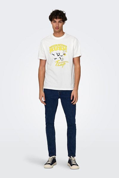 Only & Sons Λευκό Onslogan Life Reg Funny SS Tee - 22028178
