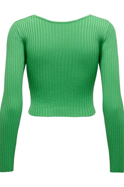 ONLY ONLMELINA LS WRAP V-NECK REVERSE KNT 15309066 ОТВОРЕНО ЗЕЛЕНО