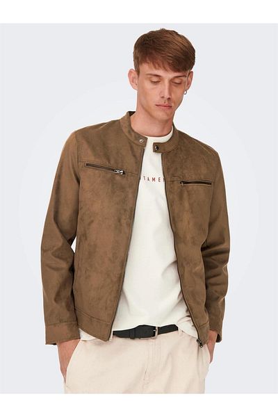 Only & Sons 22021446   Δερμάτινο μπουφάν Onswillow Falz - Otw Noos