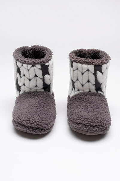 Penti Koyu Gri Desenli Ev Botu