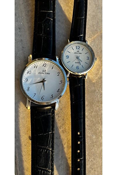 Show Time Deri Kordon Sevgili Çift Saati