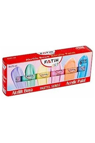 Fatih Acrylic Paint 75 ml 6 Color Pastel 6 Piece 55510