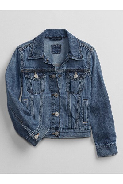 GAP Kız Çocuk Lacivert Icon Denim Washwell™ Ceket