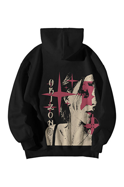 Calvin Jones هوديي أسود للجنسين قصة فضفاضة - سويت شيرت أورزونا مطبوع ستريت وي...