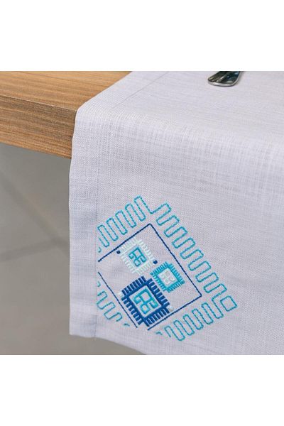 Anadolia Runner din țesătură brodat Blue Pıtrak