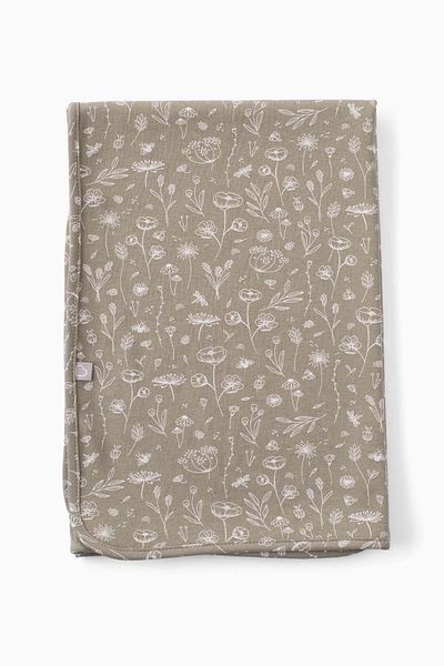 Boumini 80x80 Cm 100% Cotton Double Layer Baby Blanket Spring Floral Khaki