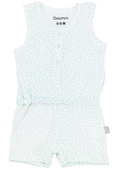 Boumini Mint Colored Sleeveless Elastic Waist Shorts Jumpsuit Salopet