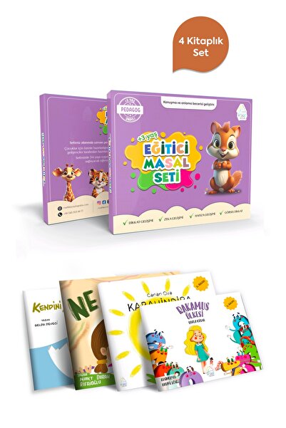 Mahlas Yayınları مجموعة حكايات تعليمية لعمر 3-6 سنوات (4 كتب)