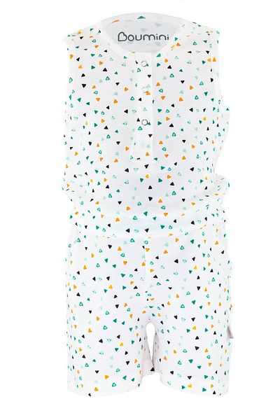 Boumini Colorful Triangles - Sleeveless Elastic Waist Shorts Jumpsuit Salopet