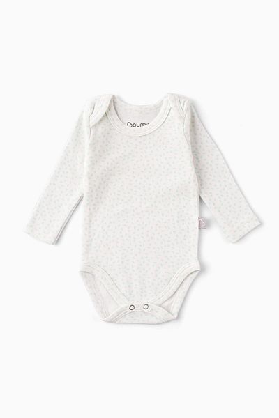 Boumini Green Leaf Patterned Cotton Baby Body - Long Sleeve with Snap Fasteners