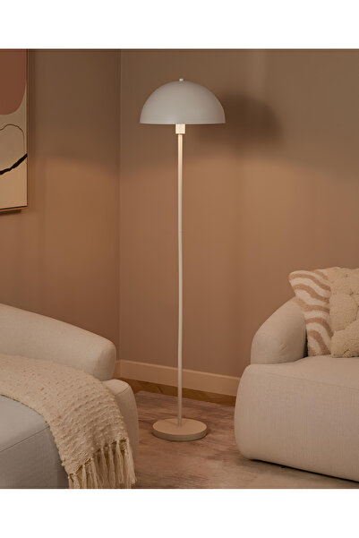 burenze Modern Tasarım Mars Dekoratif Lambader Ayaklı Abajur Metal Beyaz Gövde