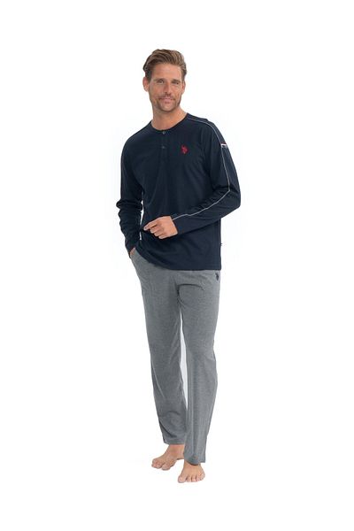 U.S. Polo Assn. Ανδρικό Σετ Πυτζάμες Στρογγυλό γιακά Navy Blue