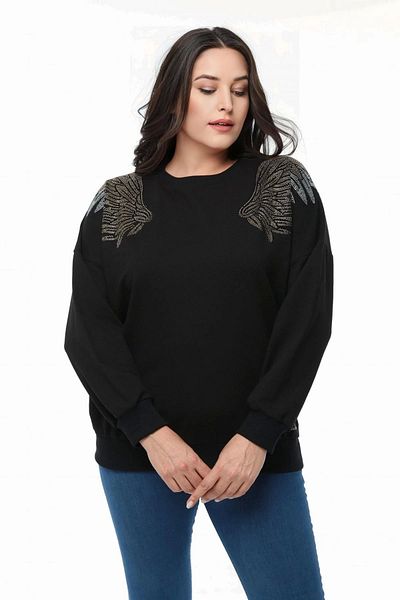 aytemas Shouldered Wing Stone Printed Sweatshirt
