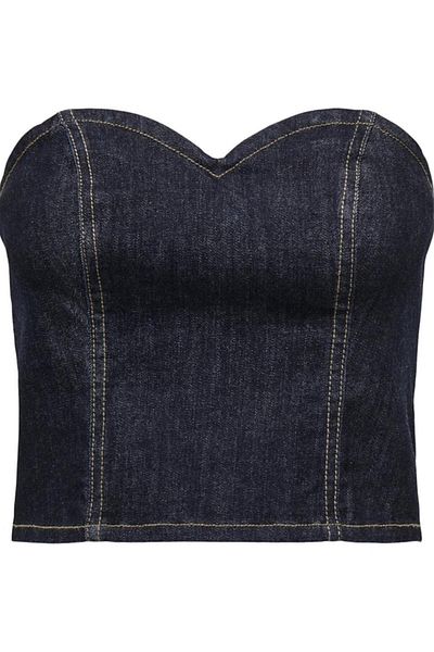 ONLY ONLTIKI DNM RinSe CorSet Top - Dark Blue, S/l, Gua Dark 15325559