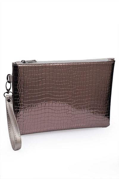 Capone Outfitters Mirrored Crocodile Patterned Paris Women's Clutch Bag