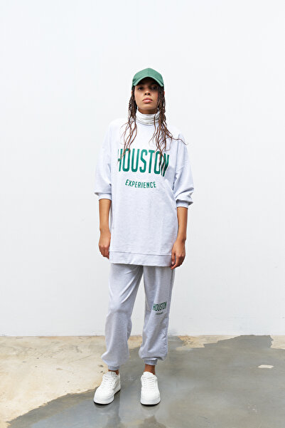 Basicpark Houston Gray Oversize Cotton Double Set