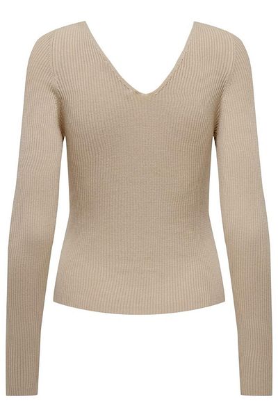 ONLY Beige Color V-Neck Onljulıe Lifes Knt