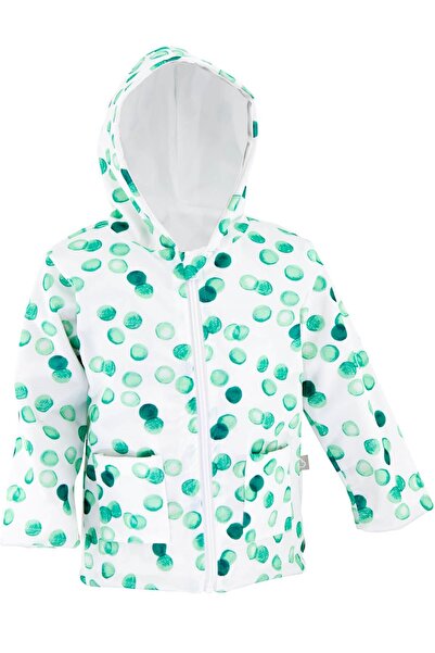 Boumini Su Geçirmez Kapüşonlu Çocuk Yağmurluğu Yuvarlaklar Mint