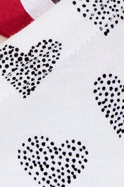 Boumini Girl's Dress with Gathered Chest Hearts White