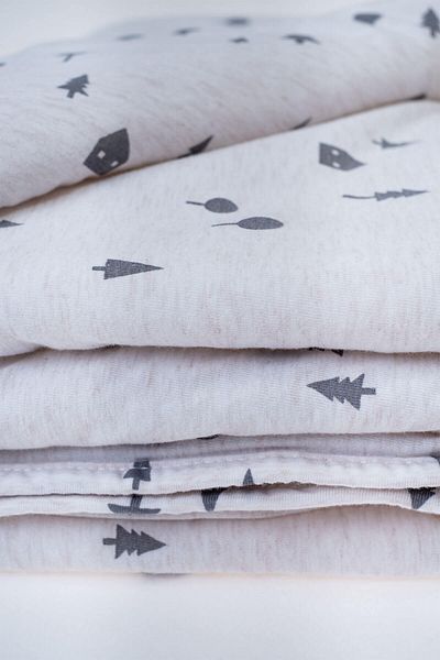 Boumini 75X100 cm Beige Baby Blanket - Fiber Filled, Double Sided Pine Forest