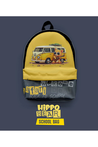 Kokopatik فرس النهر - حقيبة مدرسية وحضانة منقوشة