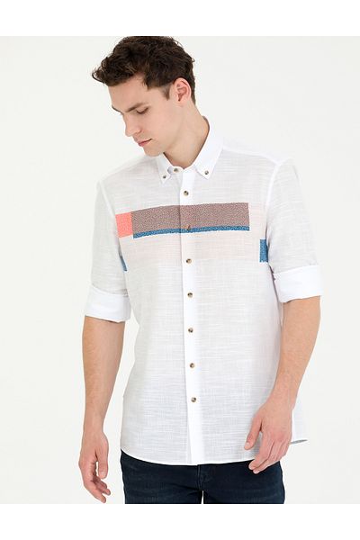 Pierre Cardin Ροζ μακρυμάνικο πουκάμισο Regular Fit 50269436-VR053