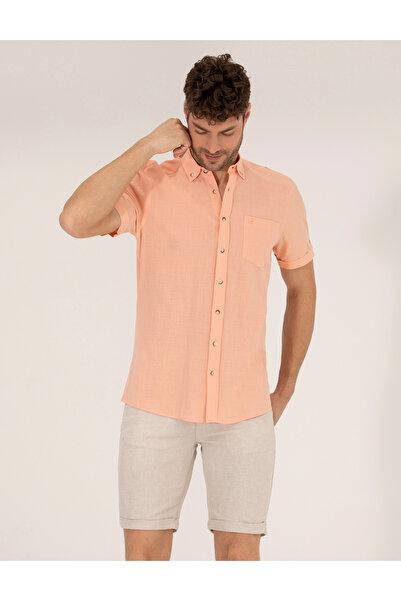 Pierre Cardin Помаранчева сорочка з короткими рукавами Regular Fit 50268184-VR051