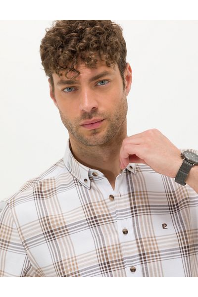 Pierre Cardin Brown Regular Fit Short Sleeve Shirt 50272370-Vr029