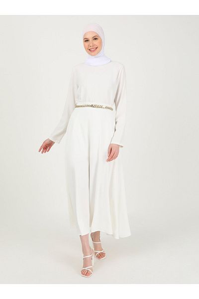 Refka Aerobin Flared Skirt with Elastic Waist - White - Woman