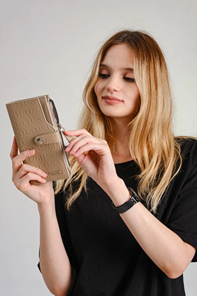 Just Polo Embossed Printed Vegan Card Holder Wallet - 20 Card Capacity, Zipper, Rc09