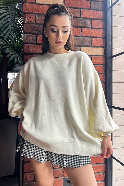 GÜLSELİ Women's Oversize Balloon Sleeve Knitwear Sweater
