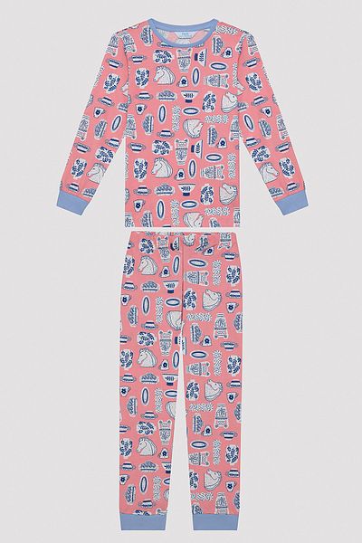 Penti Girl's Ceramic Art Multicolored 2-Piece Pajama Set