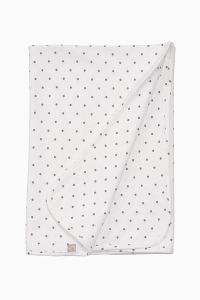 Boumini 80x80 Cm 100% Cotton Double Layer Baby Blanket Gray Polka Dot