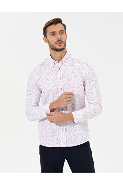 Pierre Cardin Kırmızı Slim Fit Uzun Kollu Gömlek 50264902-VR030
